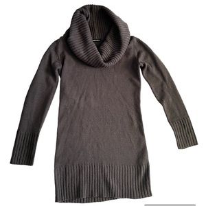 Dress Sweater Gray Long Sleeve Draped Cowl Neck Size S